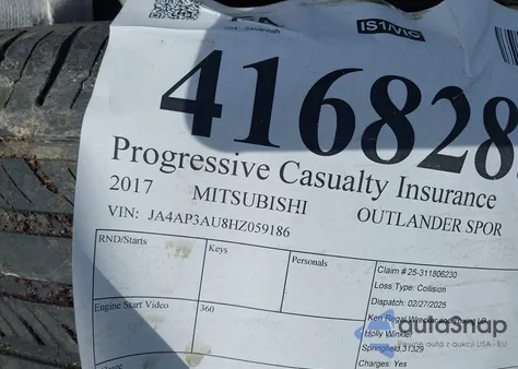 2017 Mitsubishi Outlander Sport 2.0 Es from USA, damaged, VIN JA4AP3AU8HZ059186